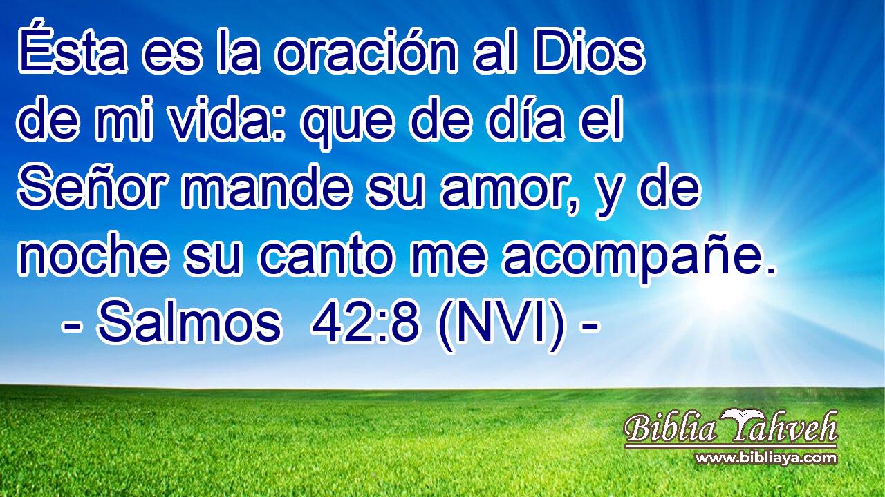  Ésta es la oración al Dios de mi vida: que de día el Señor mande su amor, y de noche su canto me acompañe. 