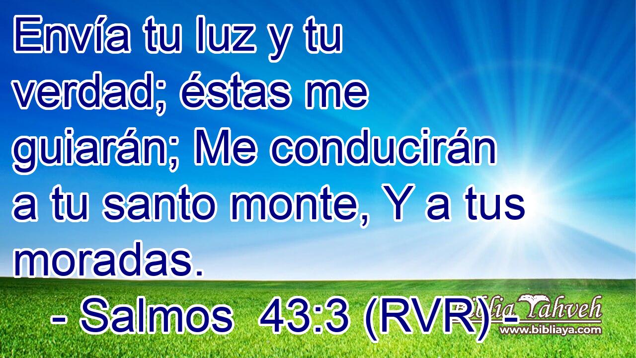 Envía tu luz y tu verdad; éstas me guiarán; Me conducirán a tu santo monte, Y a tus moradas.