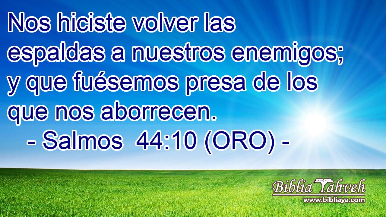  Nos hiciste volver las espaldas a nuestros enemigos; y que fuésemos presa de los que nos aborrecen. 