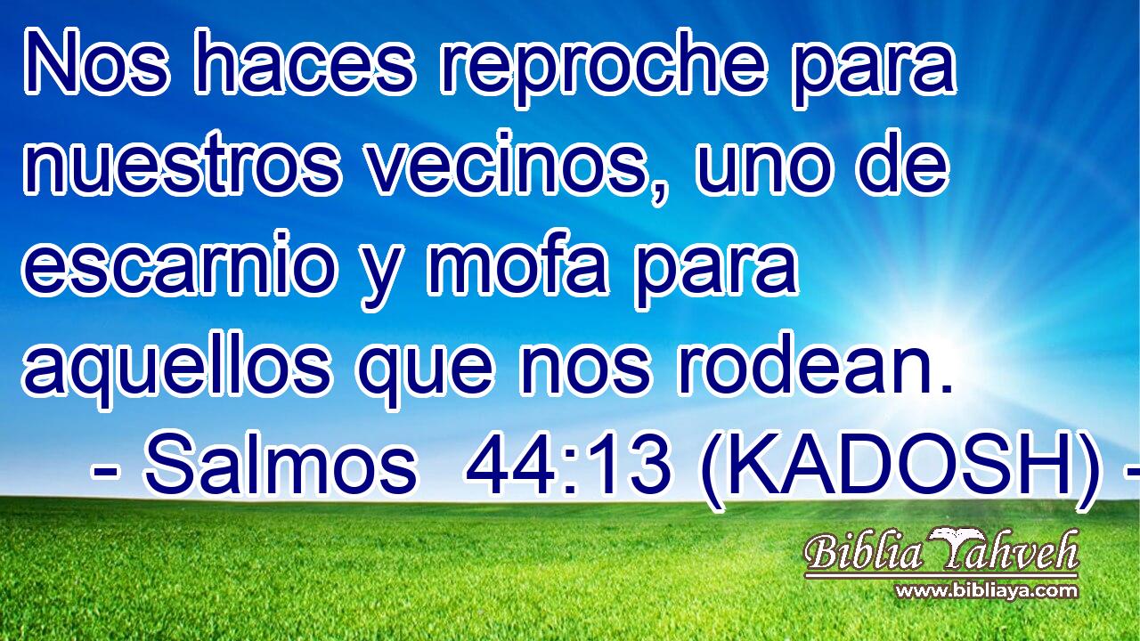  Nos haces reproche para nuestros vecinos, uno de escarnio y mofa para aquellos que nos rodean. 