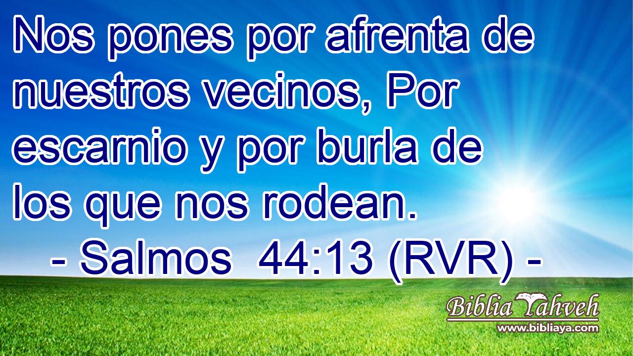 Nos pones por afrenta de nuestros vecinos, Por escarnio y por burla de los que nos rodean.