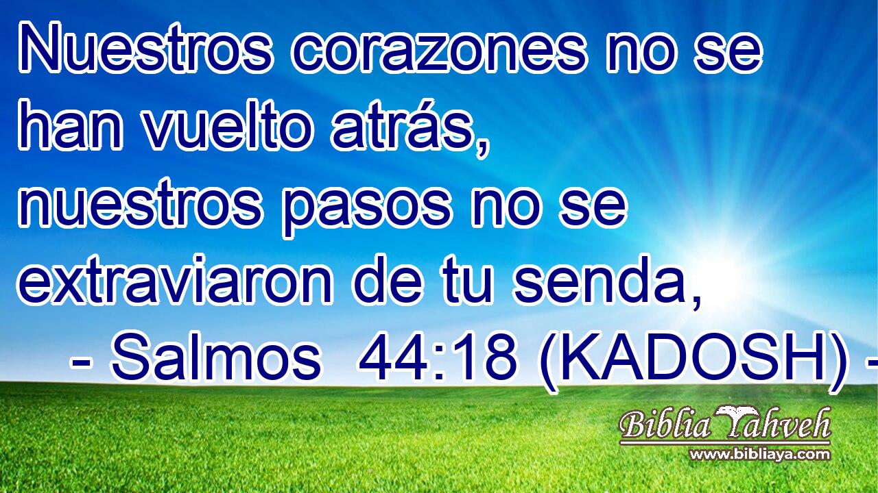  Nuestros corazones no se han vuelto atrás, nuestros pasos no se extraviaron de tu senda, 