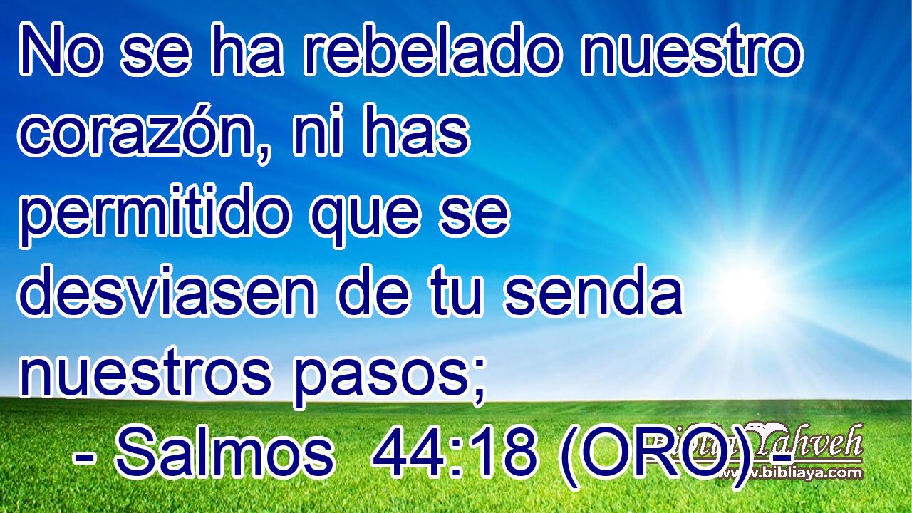  No se ha rebelado nuestro corazón, ni has permitido que se desviasen de tu senda nuestros pasos; 