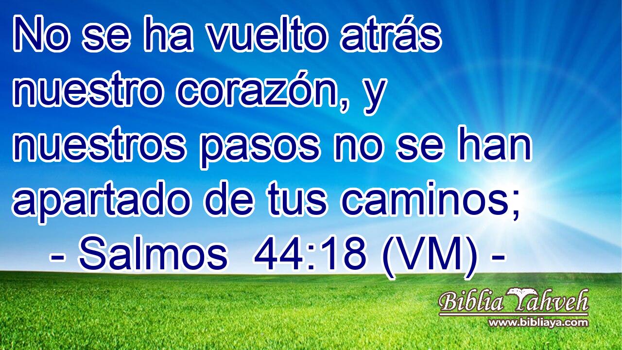  No se ha vuelto atrás nuestro corazón, y nuestros pasos no se han apartado de tus caminos; 