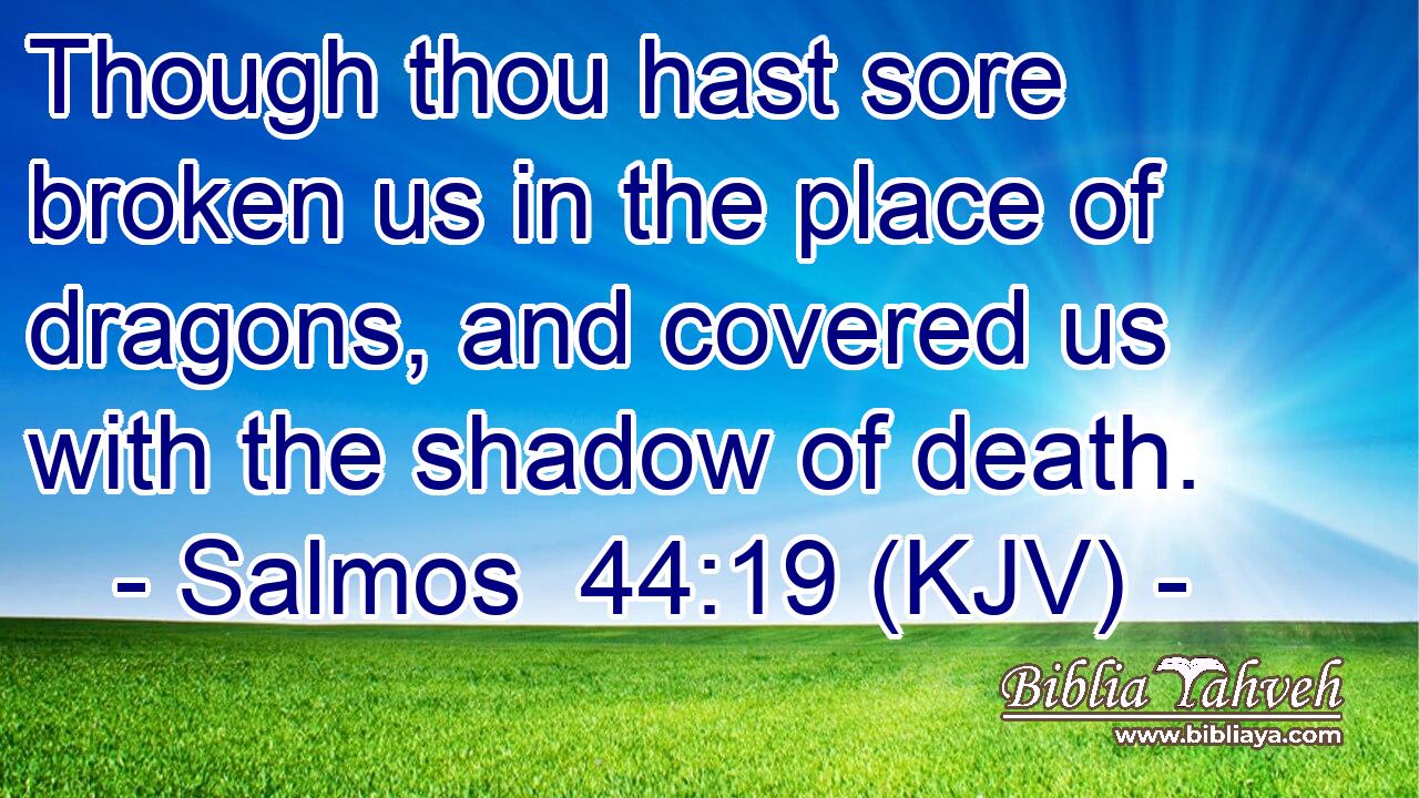 Though thou hast sore broken us in the place of dragons, and covered us with the shadow of death.