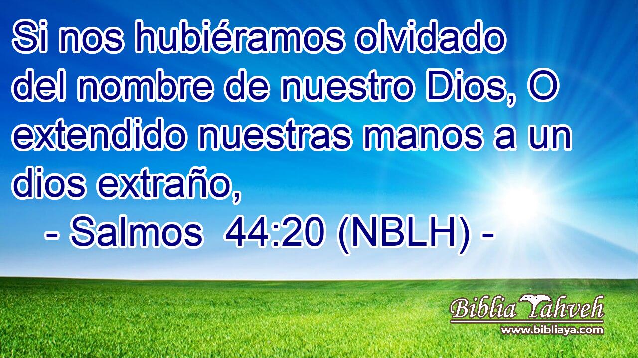  Si nos hubiéramos olvidado del nombre de nuestro Dios, O extendido nuestras manos a un dios extraño, 
