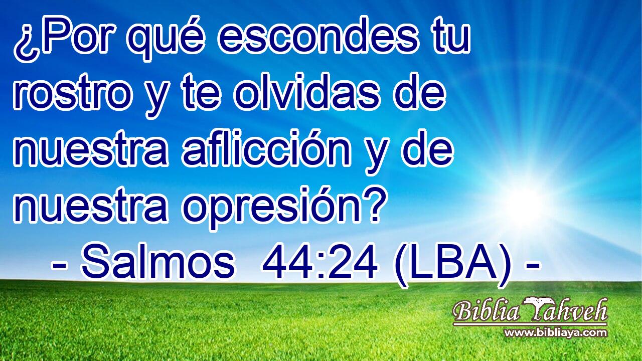 ¿Por qué escondes tu rostro y te olvidas de nuestra aflicción y de nuestra opresión?