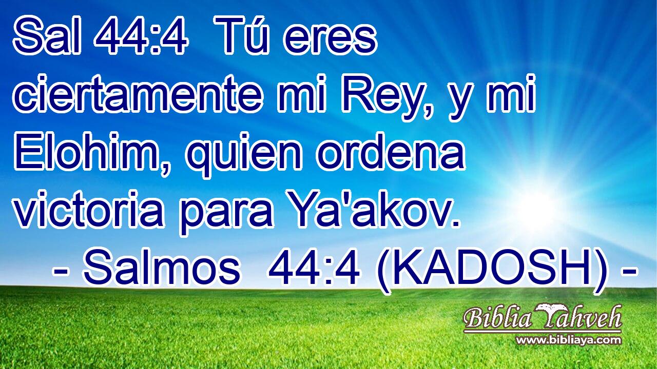  Tú eres ciertamente mi Rey, y mi Elohim, quien ordena victoria para Ya'akov. 