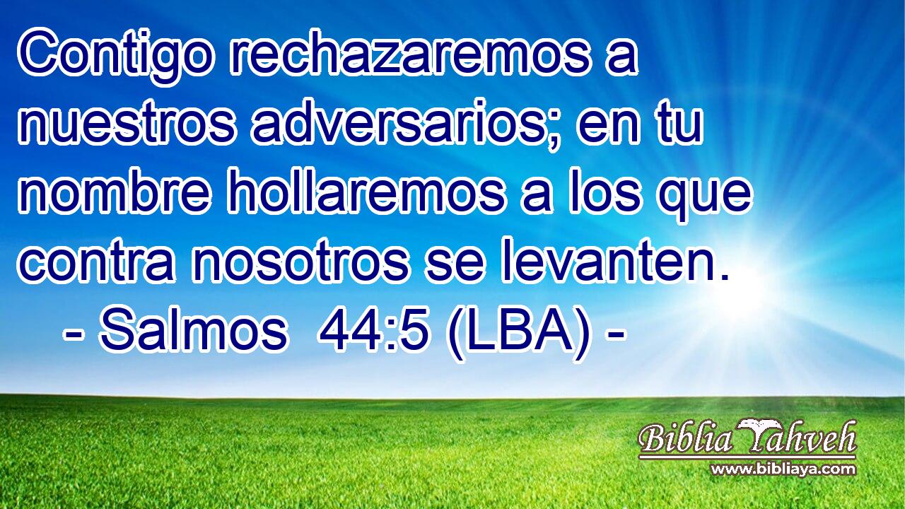 Contigo rechazaremos a nuestros adversarios; en tu nombre hollaremos a los que contra nosotros se levanten.