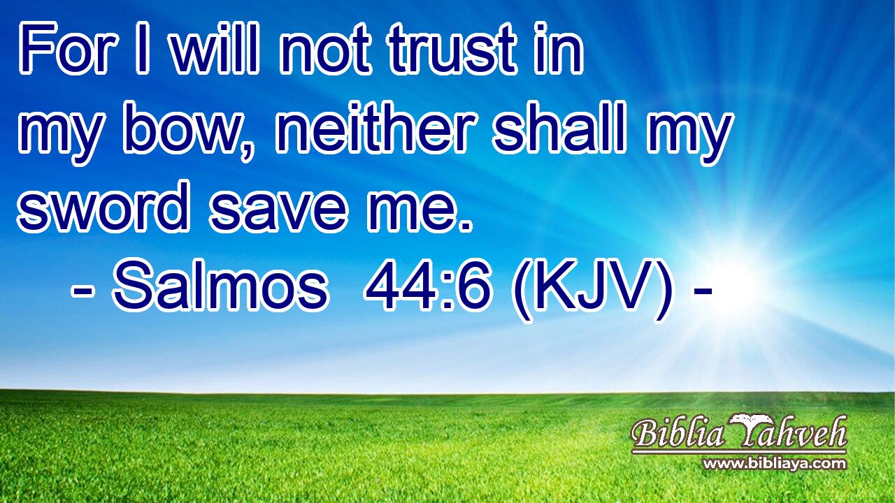For I will not trust in my bow, neither shall my sword save me.
