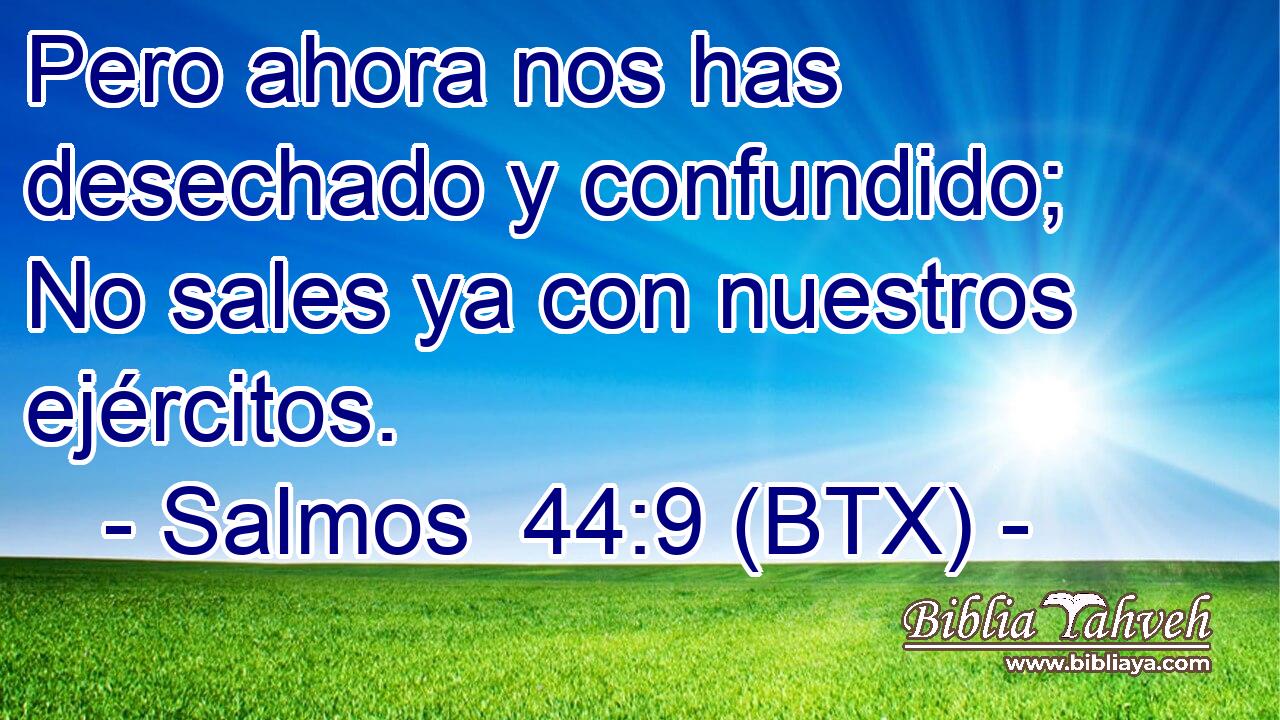 Pero ahora nos has desechado y confundido; No sales ya con nuestros ejércitos.
