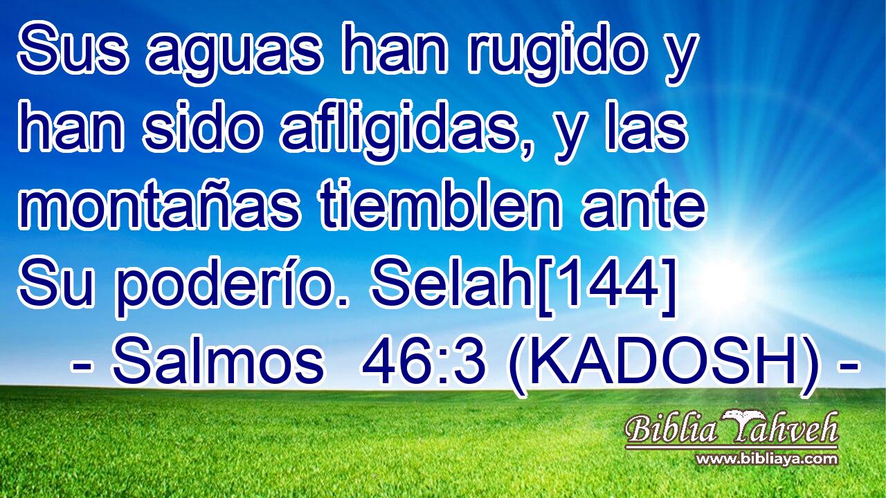  Sus aguas han rugido y han sido afligidas, y las montañas tiemblen ante Su poderío. Selah[144] 