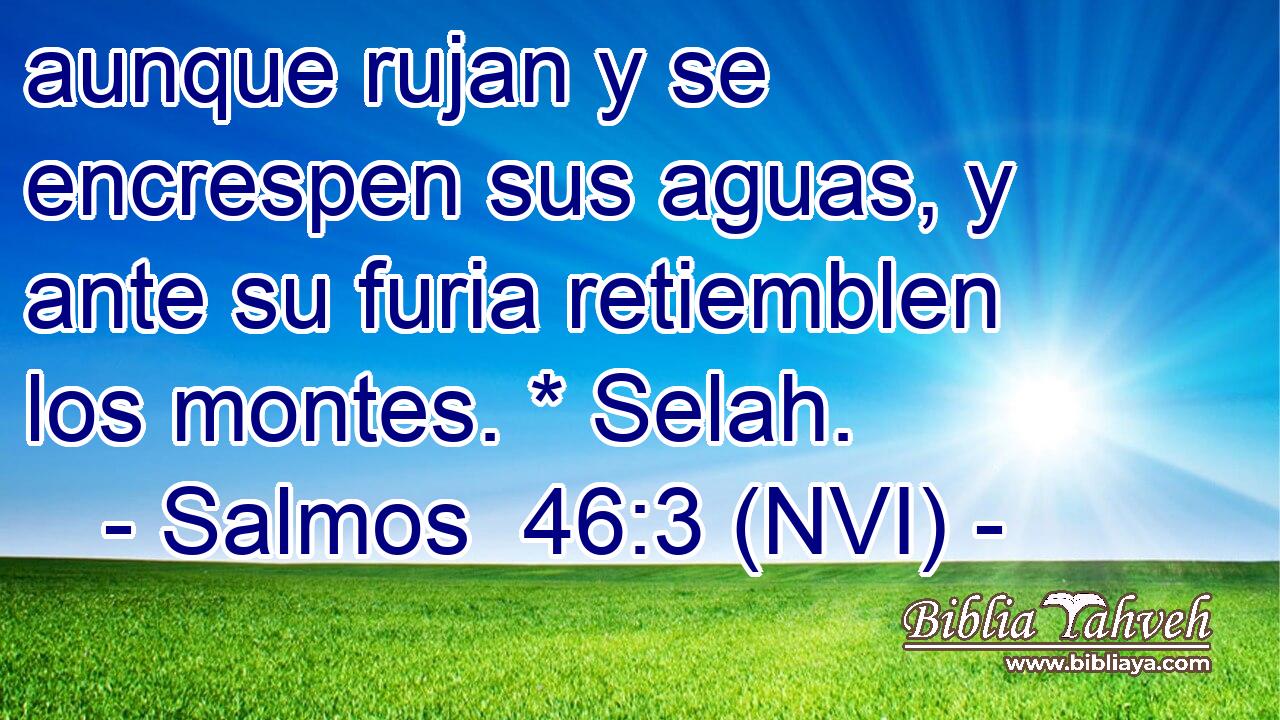  aunque rujan y se encrespen sus aguas, y ante su furia retiemblen los montes. * Selah. 
