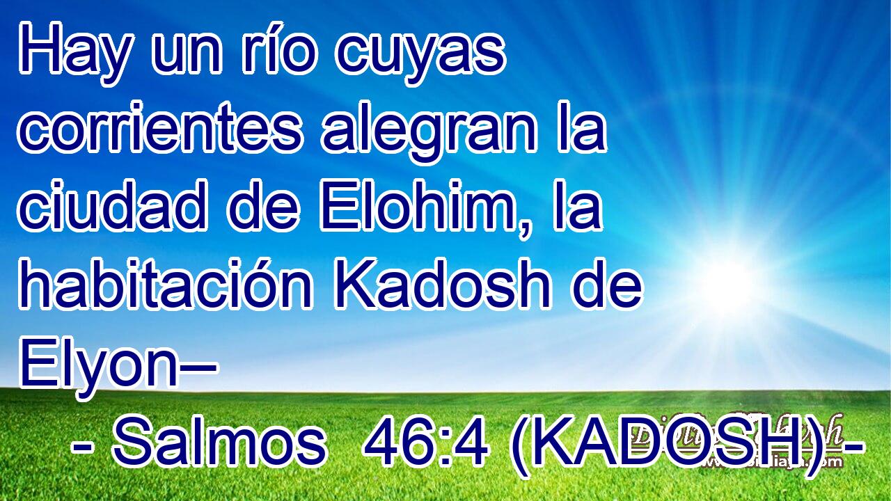  Hay un río cuyas corrientes alegran la ciudad de Elohim, la habitación Kadosh de Elyon– 