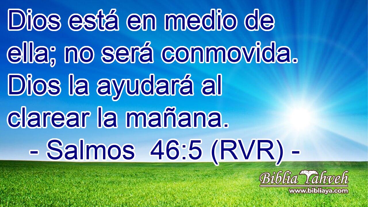 Dios está en medio de ella; no será conmovida. Dios la ayudará al clarear la mañana.
