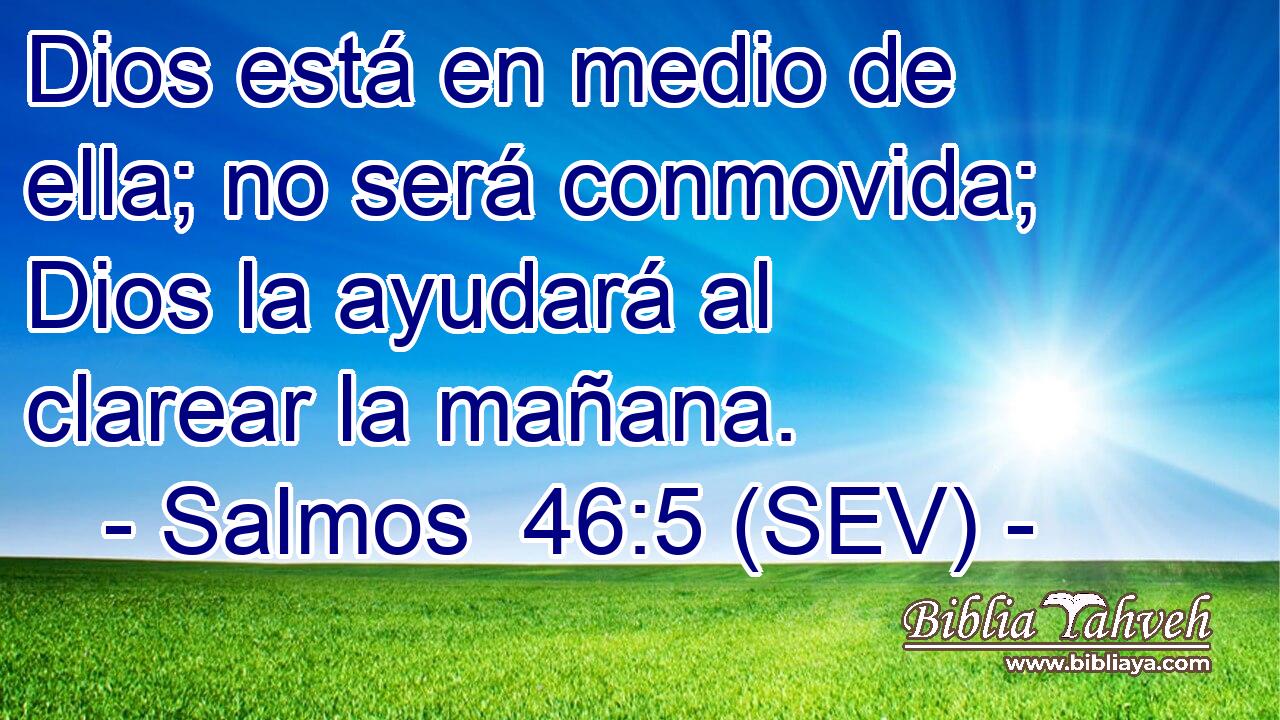 Dios está en medio de ella; no será conmovida; Dios la ayudará al clarear la mañana.