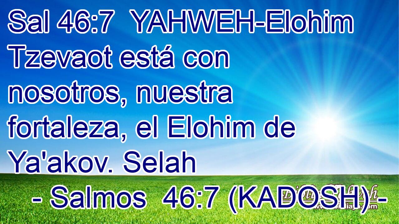  YAHWEH-Elohim Tzevaot está con nosotros, nuestra fortaleza, el Elohim de Ya'akov. Selah 
