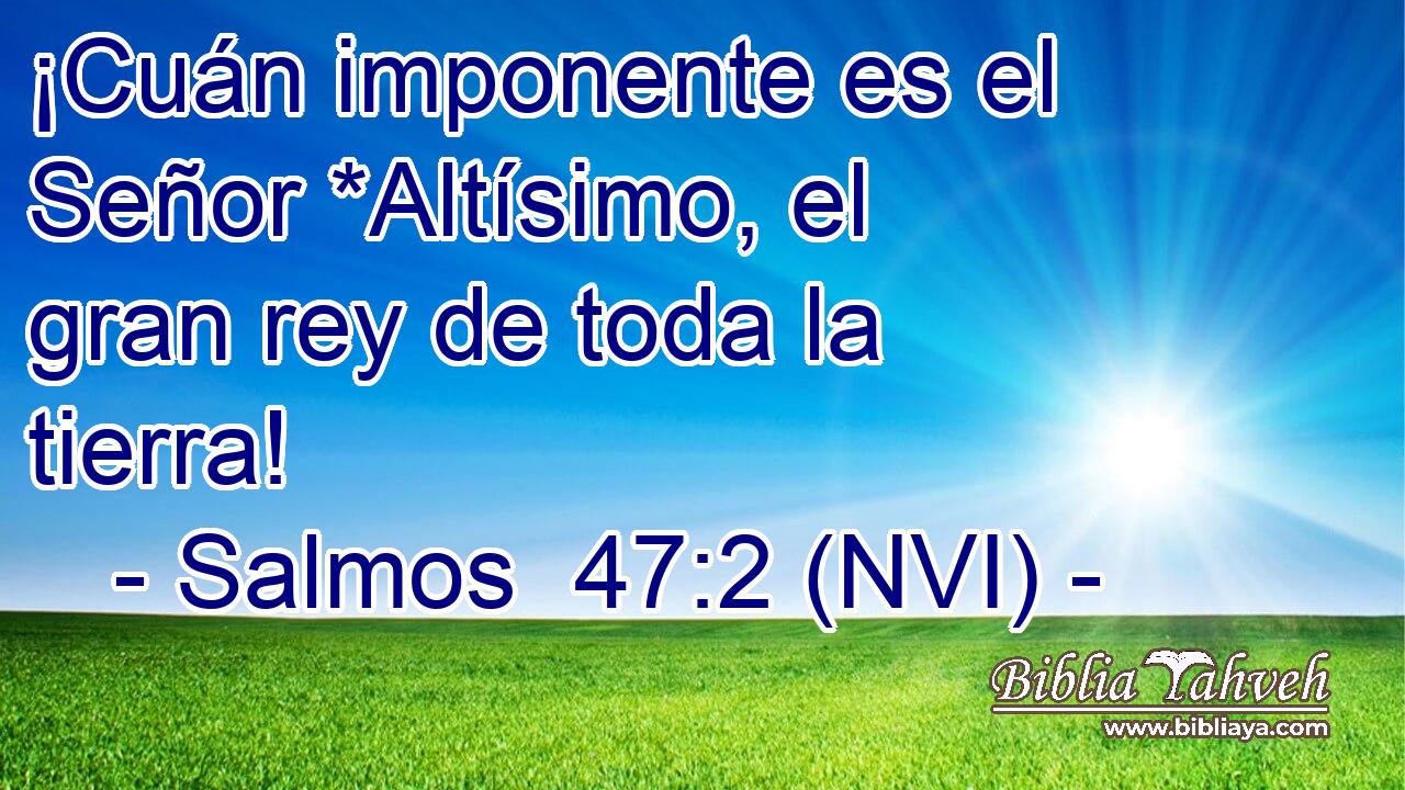  ¡Cuán imponente es el Señor *Altísimo, el gran rey de toda la tierra! 