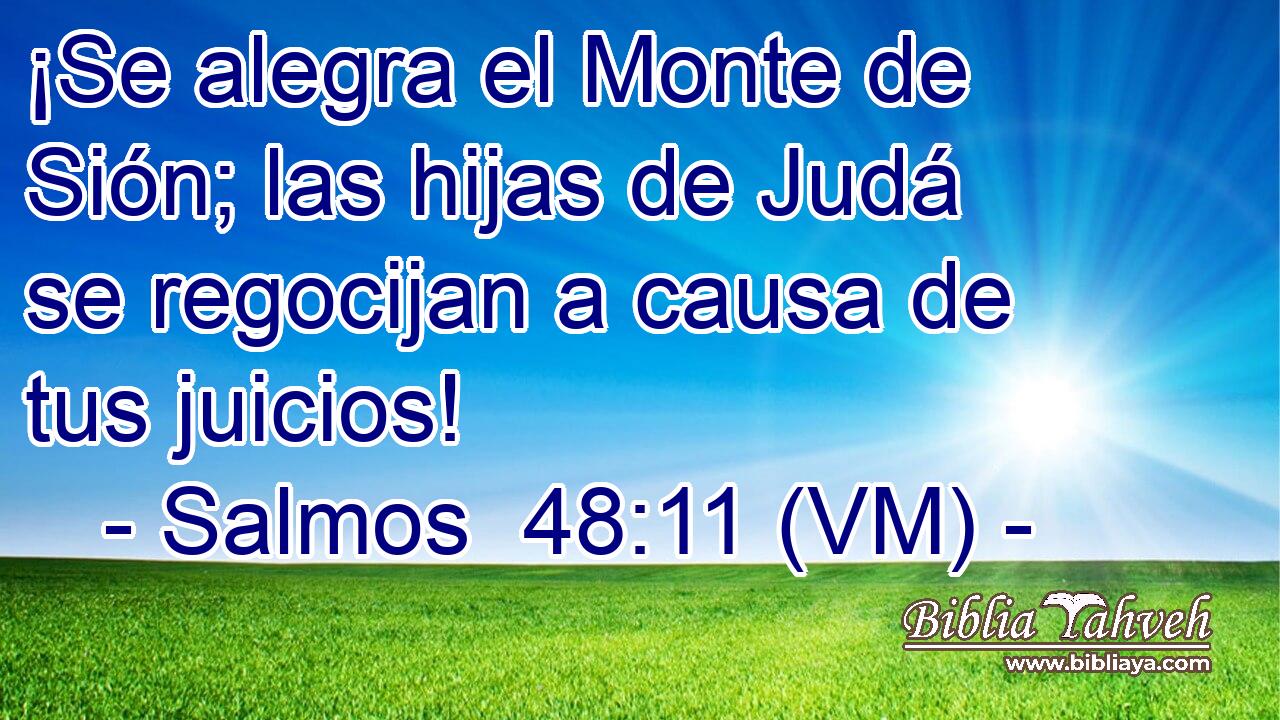  ¡Se alegra el Monte de Sión; las hijas de Judá se regocijan a causa de tus juicios! 