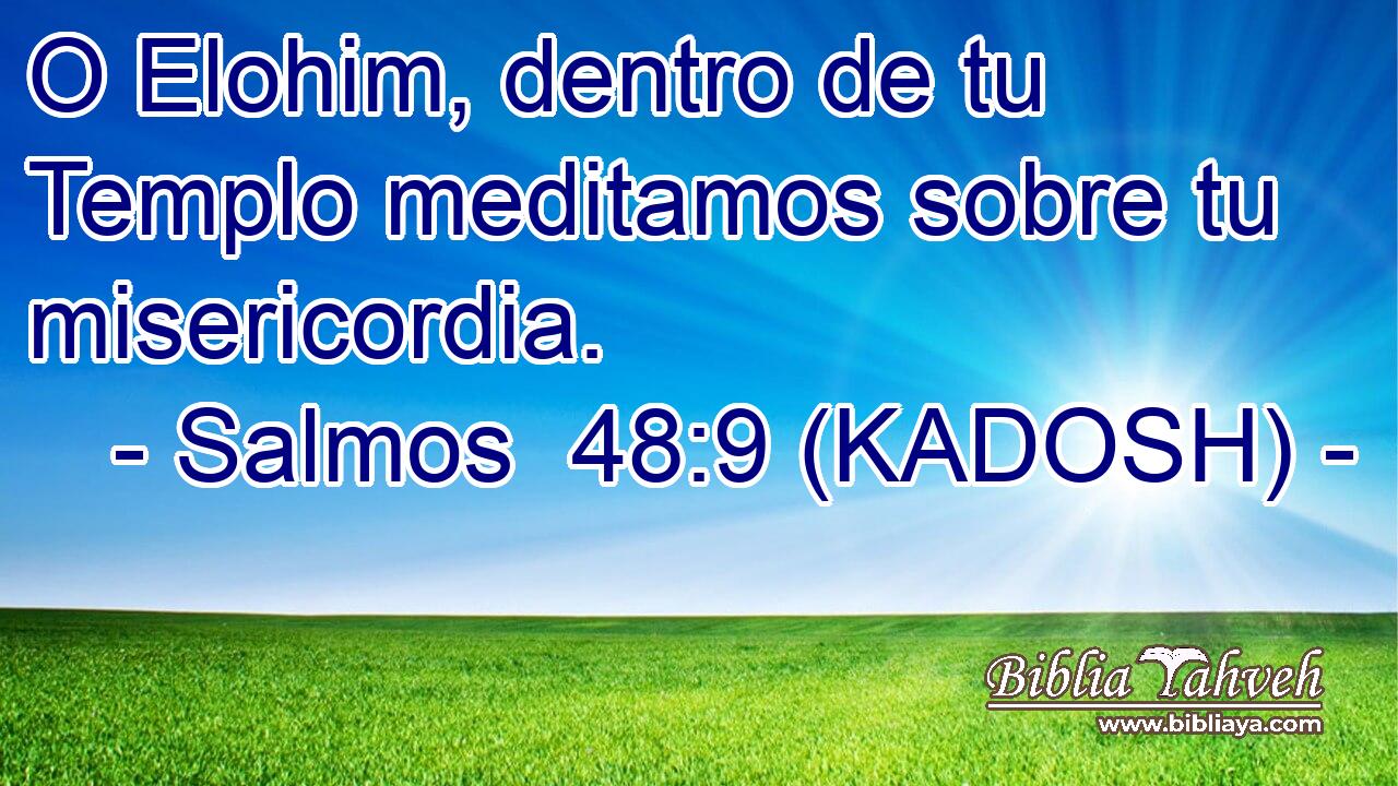  O Elohim, dentro de tu Templo meditamos sobre tu misericordia. 