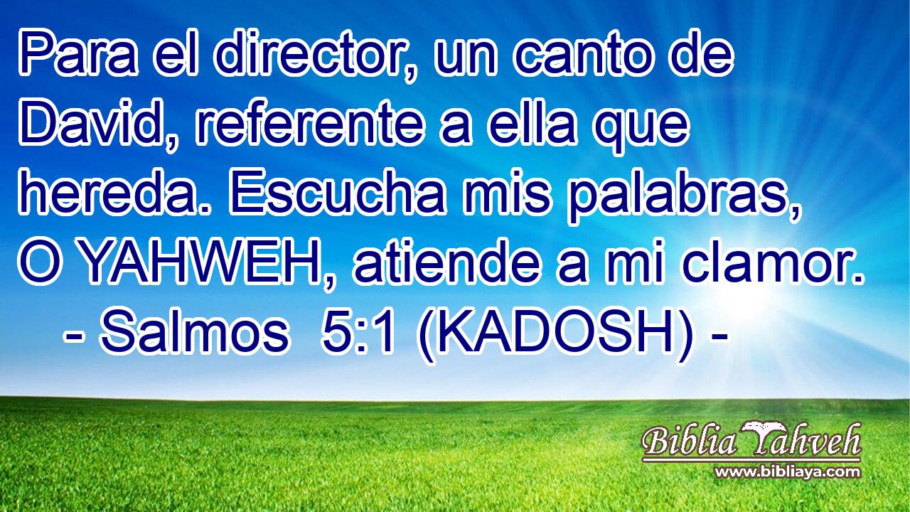  Para el director, un canto de David, referente a ella que hereda. Escucha mis palabras, O YAHWEH, atiende a mi clamor. 