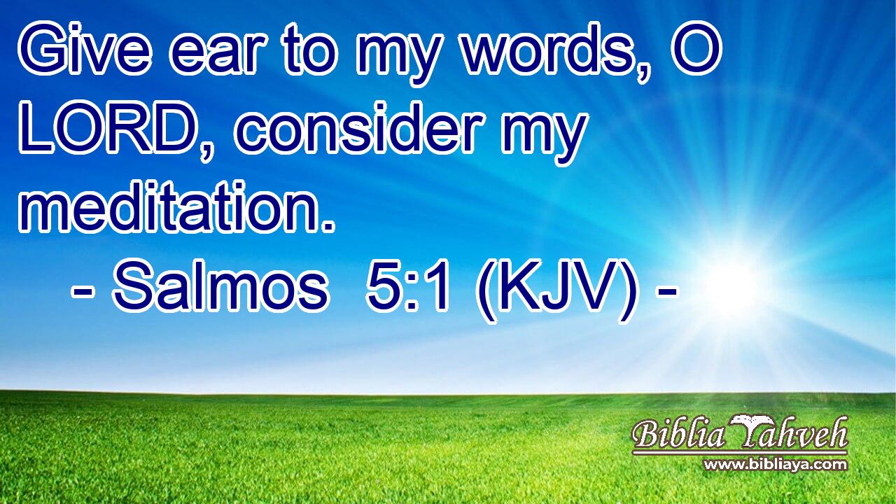 Give ear to my words, O LORD, consider my meditation.