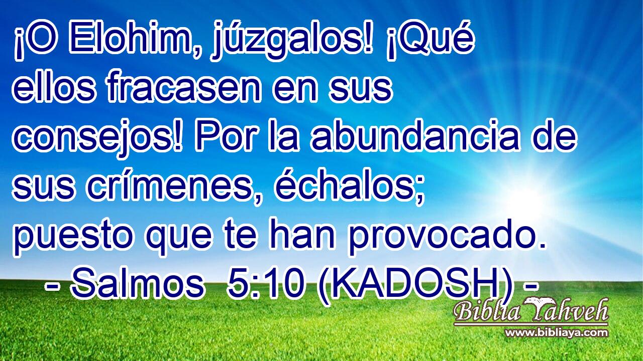  ¡O Elohim, júzgalos! ¡Qué ellos fracasen en sus consejos! Por la abundancia de sus crímenes, échalos; puesto que te han provocado. 