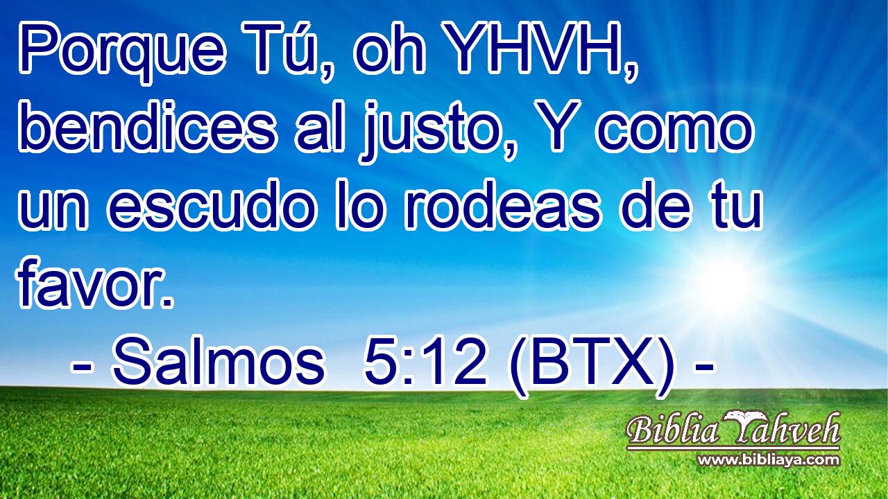 Porque Tú, oh YHVH, bendices al justo, Y como un escudo lo rodeas de tu favor.