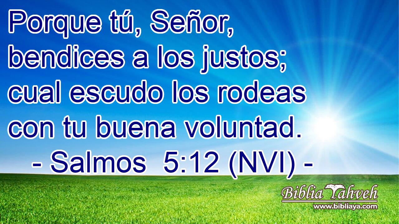  Porque tú, Señor, bendices a los justos; cual escudo los rodeas con tu buena voluntad. 
