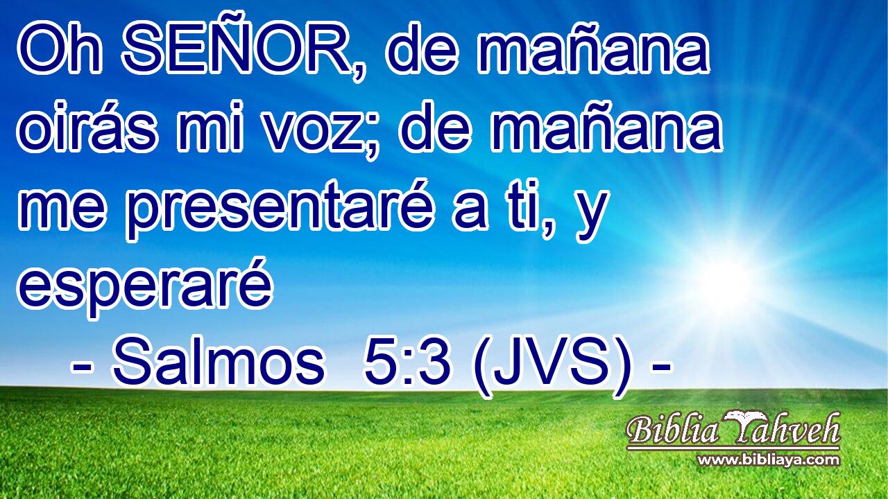 Oh SEÑOR, de mañana oirás mi voz; de mañana me presentaré a ti, y esperaré