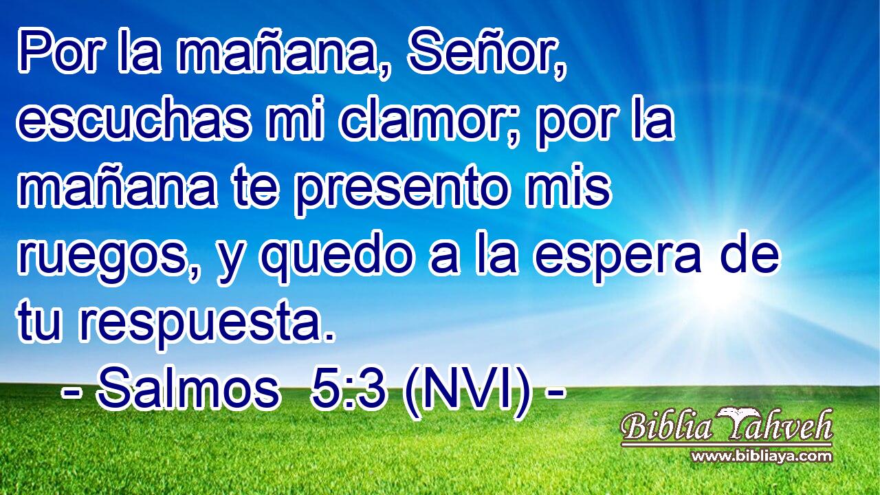  Por la mañana, Señor, escuchas mi clamor; por la mañana te presento mis ruegos, y quedo a la espera de tu respuesta. 