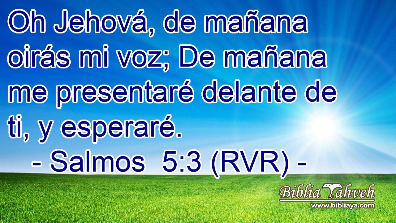 Oh Jehová, de mañana oirás mi voz; De mañana me presentaré delante de ti, y esperaré.