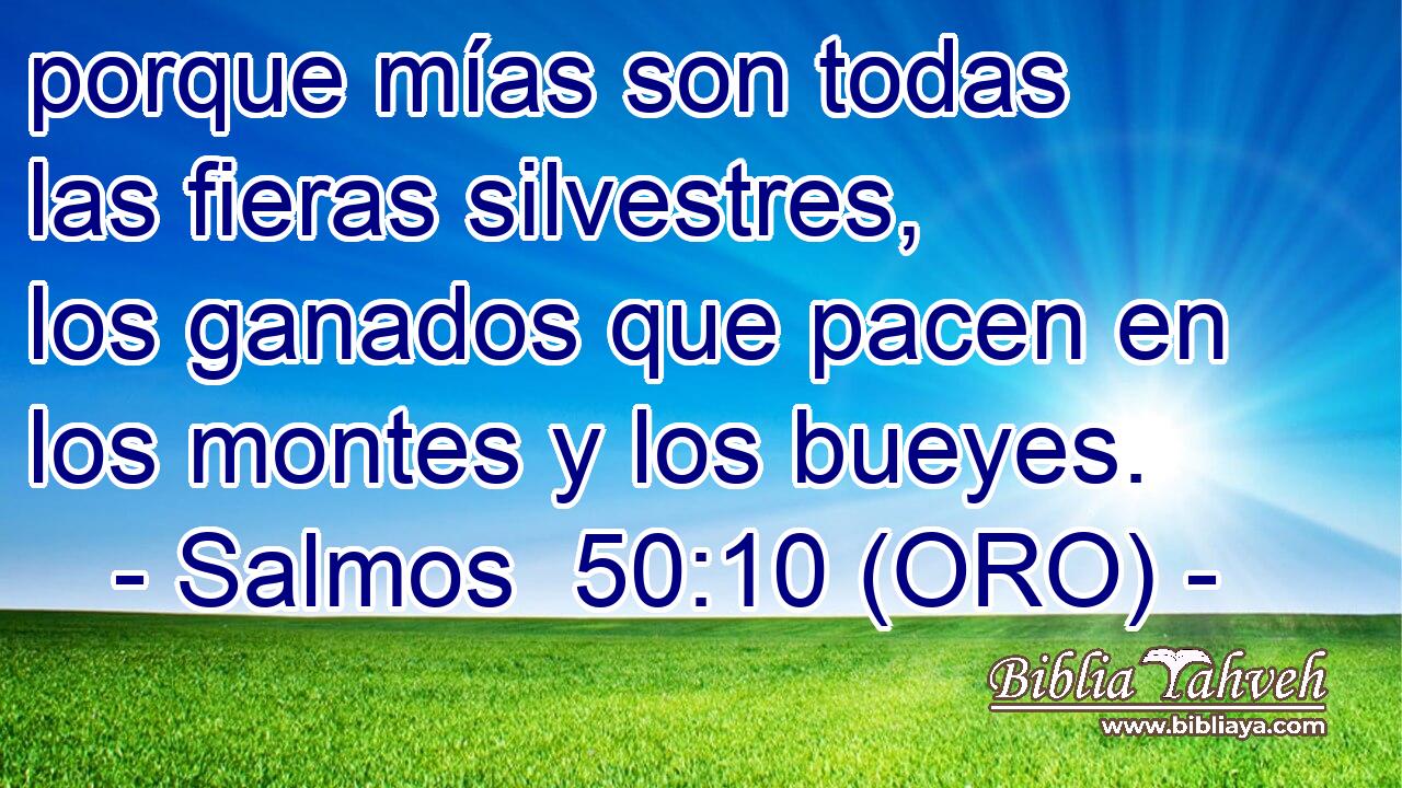  porque mías son todas las fieras silvestres, los ganados que pacen en los montes y los bueyes. 