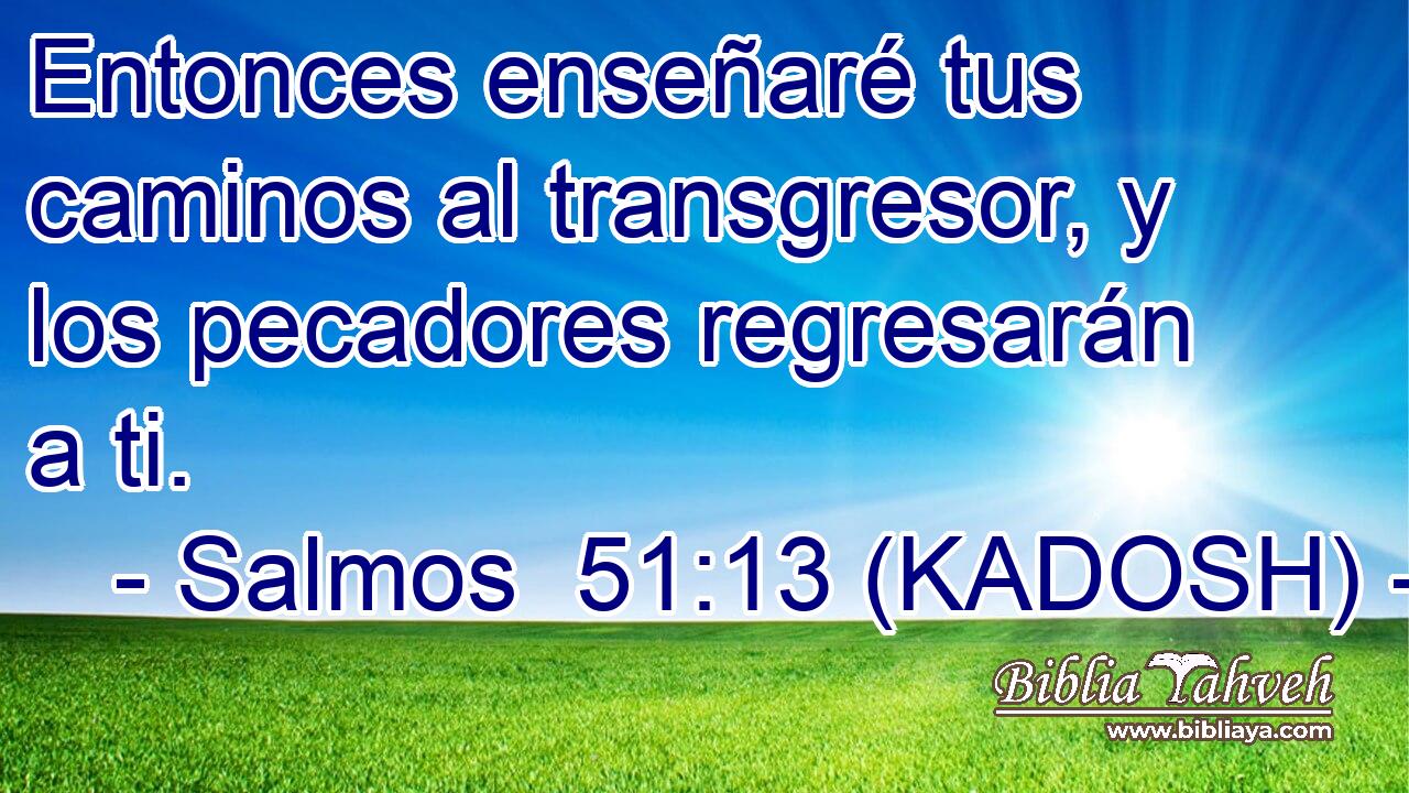  Entonces enseñaré tus caminos al transgresor, y los pecadores regresarán a ti. 