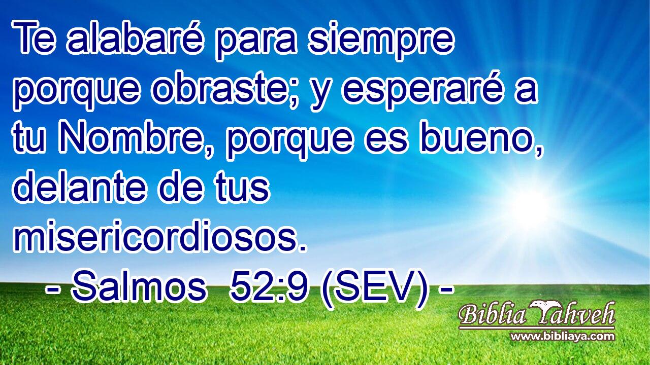 Te alabaré para siempre porque obraste; y esperaré a tu Nombre, porque es bueno, delante de tus misericordiosos.