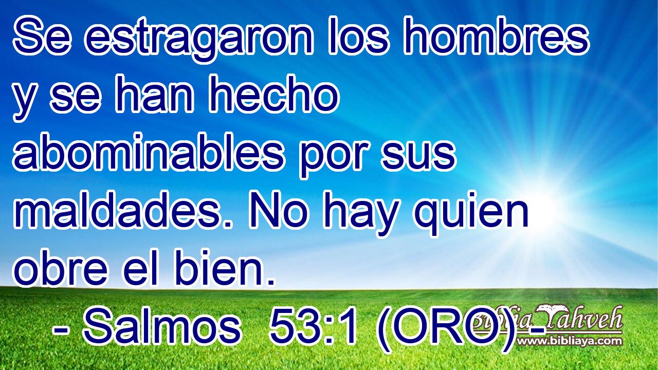  Se estragaron los hombres y se han hecho abominables por sus maldades. No hay quien obre el bien. 