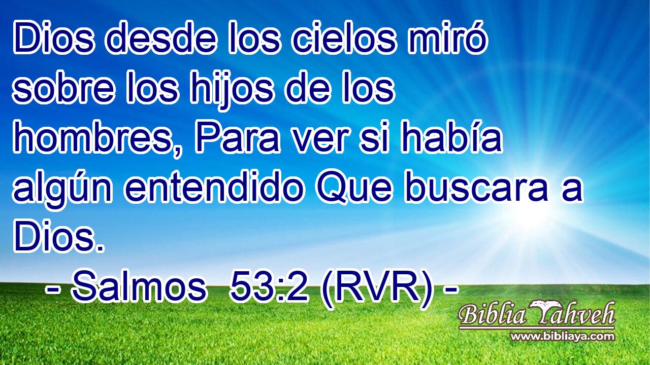 Dios desde los cielos miró sobre los hijos de los hombres, Para ver si había algún entendido Que buscara a Dios.