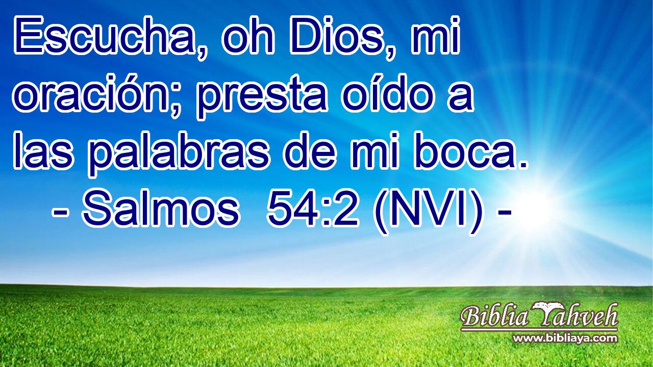  Escucha, oh Dios, mi oración; presta oído a las palabras de mi boca. 