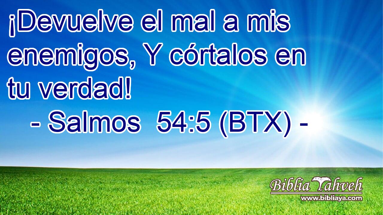¡Devuelve el mal a mis enemigos, Y córtalos en tu verdad!