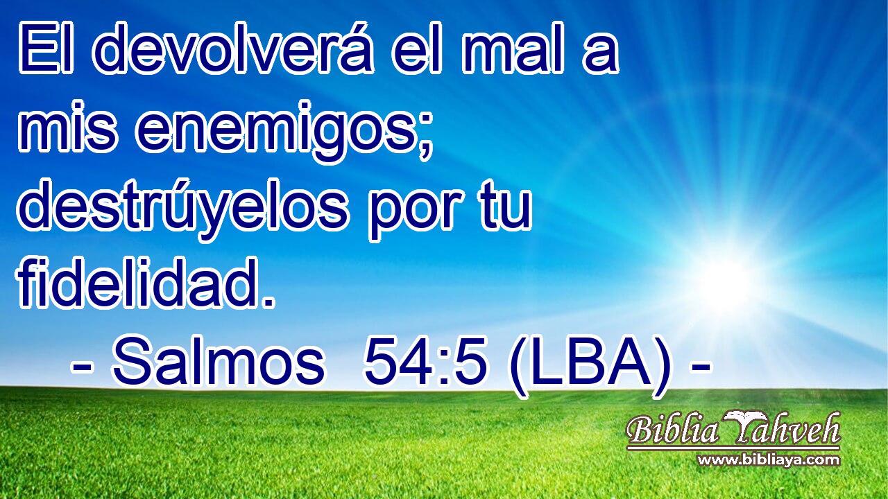 El devolverá el mal a mis enemigos; destrúyelos por tu fidelidad.