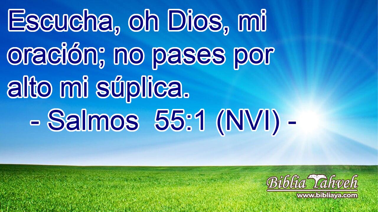  Escucha, oh Dios, mi oración; no pases por alto mi súplica. 