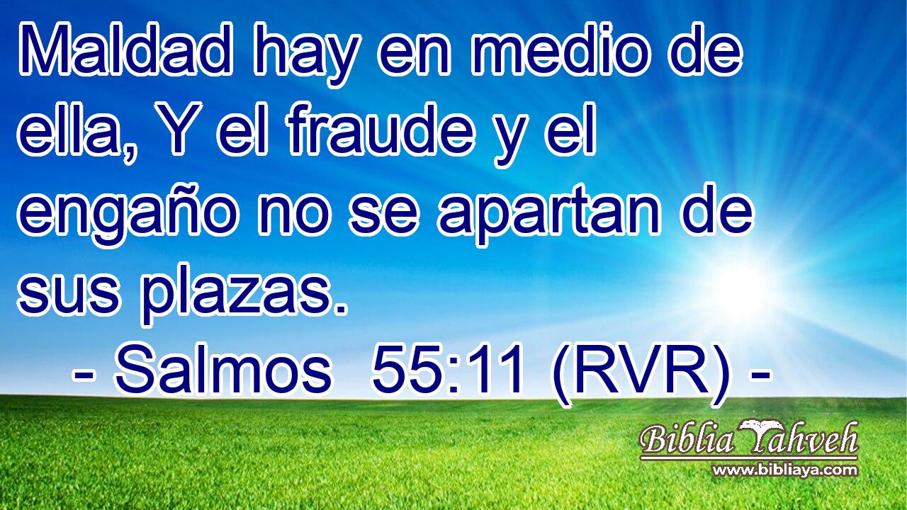 Maldad hay en medio de ella, Y el fraude y el engaño no se apartan de sus plazas.