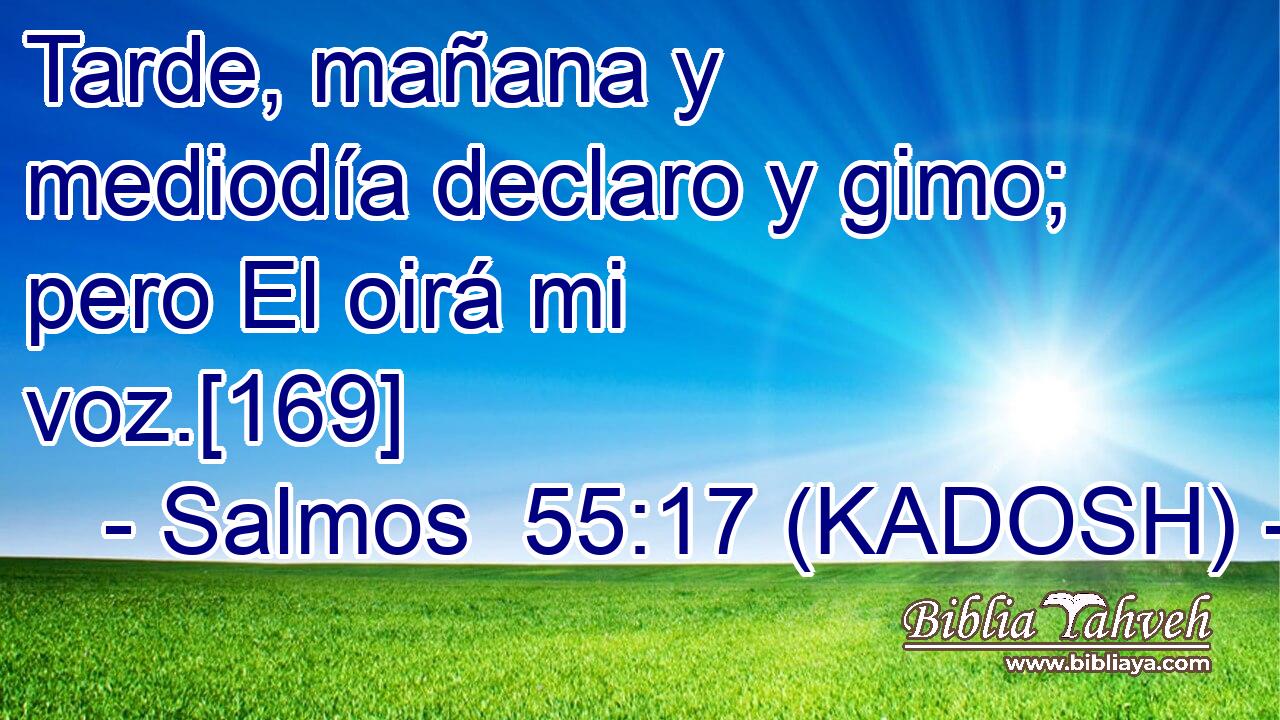  Tarde, mañana y mediodía declaro y gimo; pero El oirá mi voz.[169] 