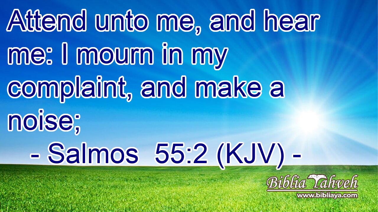 Attend unto me, and hear me: I mourn in my complaint, and make a noise;