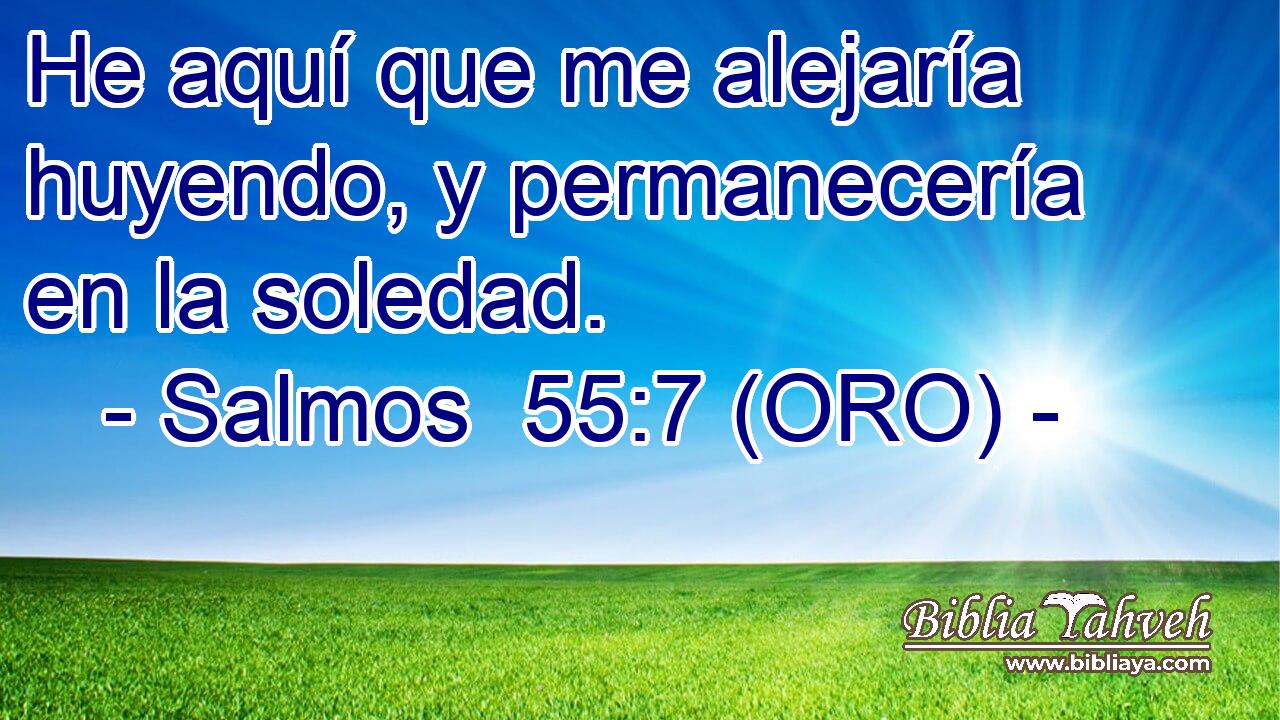  He aquí que me alejaría huyendo, y permanecería en la soledad. 
