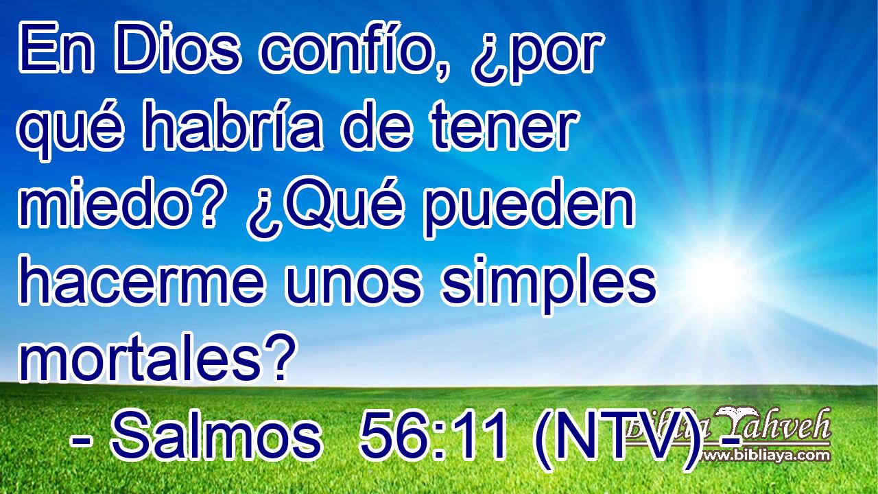 En Dios confío, ¿por qué habría de tener miedo? ¿Qué pueden hacerme unos simples mortales?