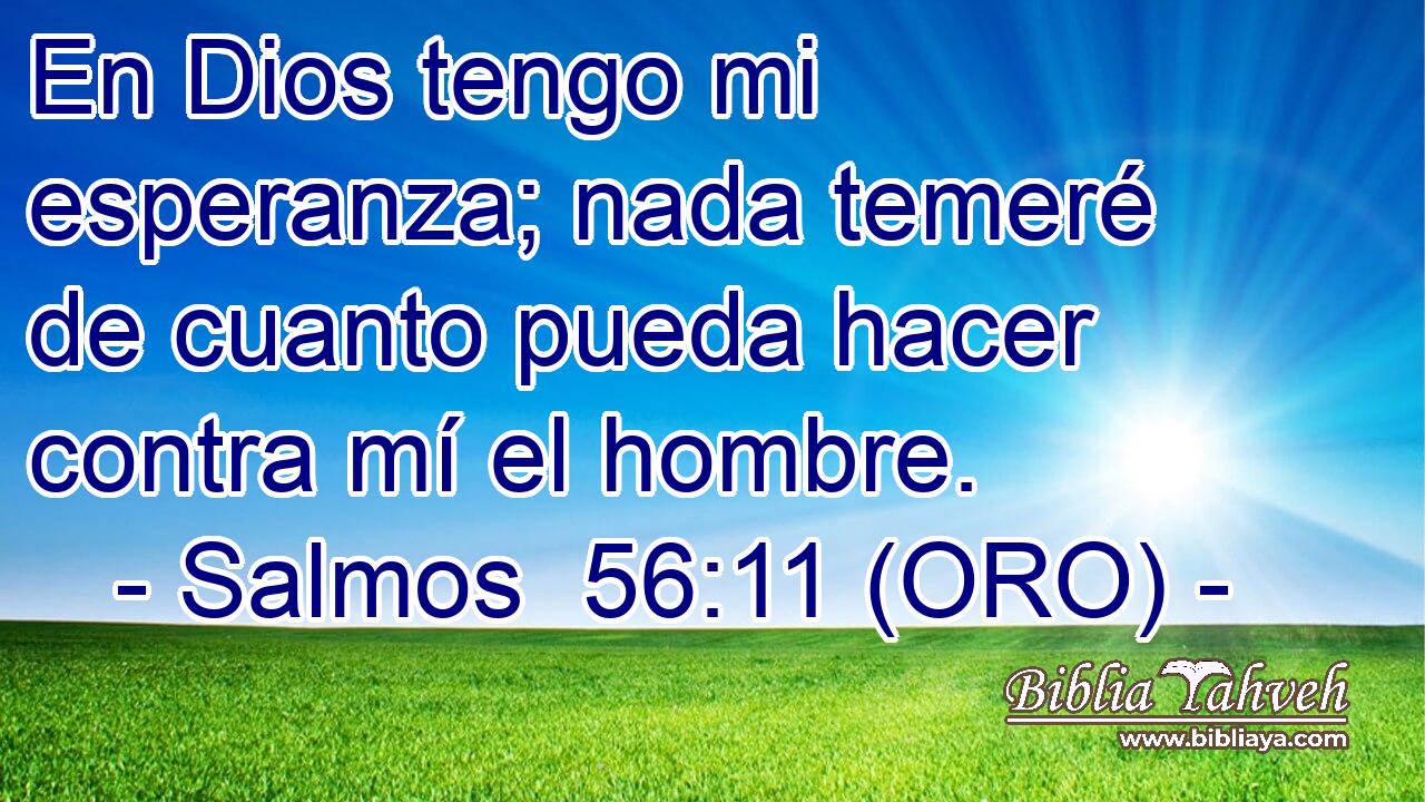  En Dios tengo mi esperanza; nada temeré de cuanto pueda hacer contra mí el hombre. 