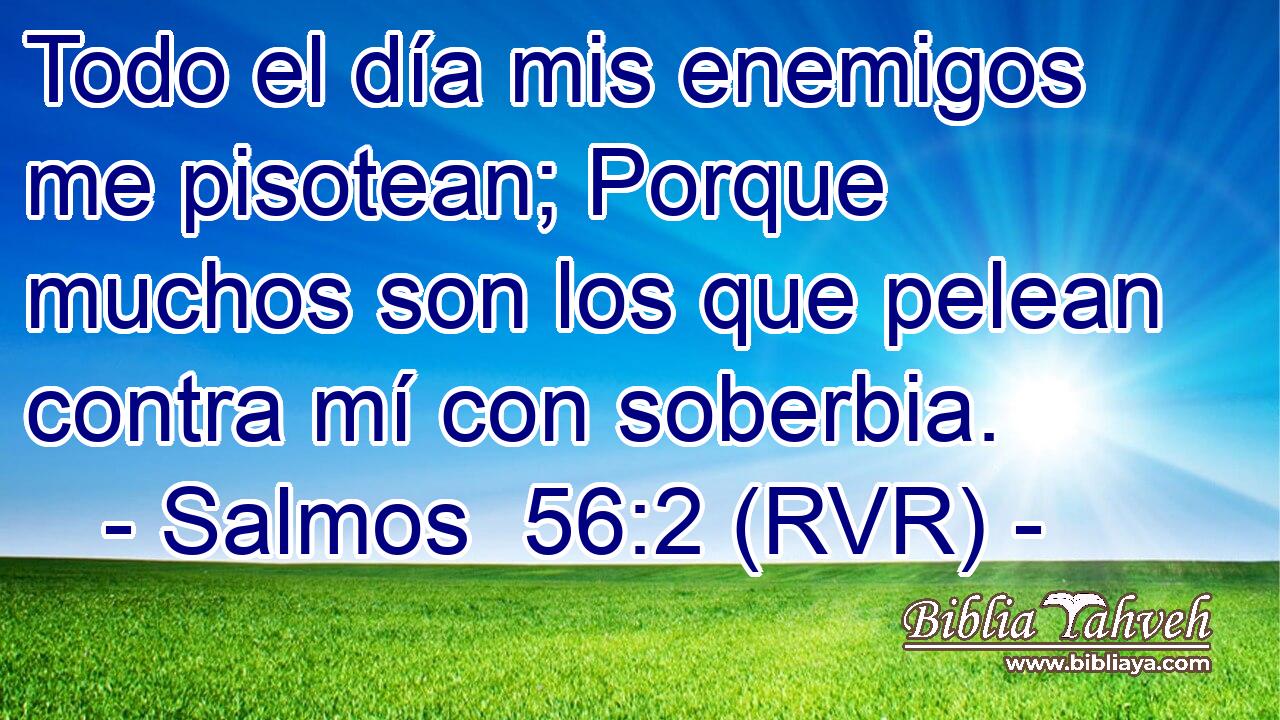 Todo el día mis enemigos me pisotean; Porque muchos son los que pelean contra mí con soberbia.