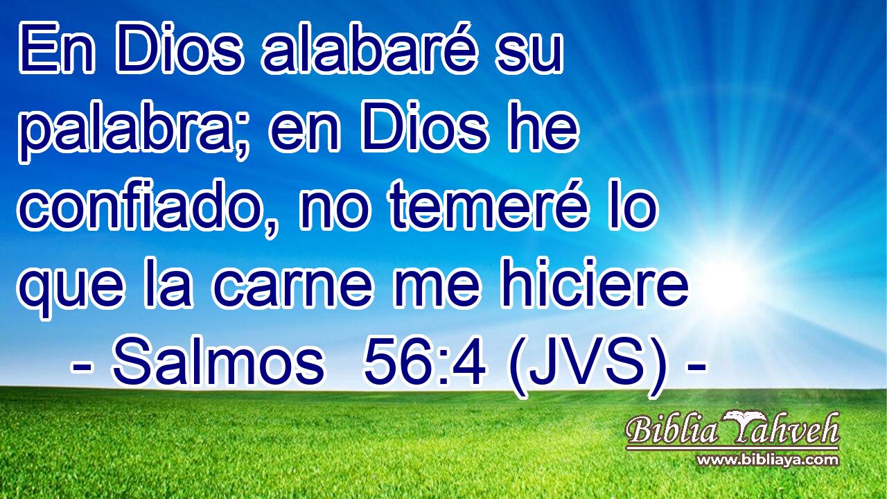 En Dios alabaré su palabra; en Dios he confiado, no temeré lo que la carne me hiciere