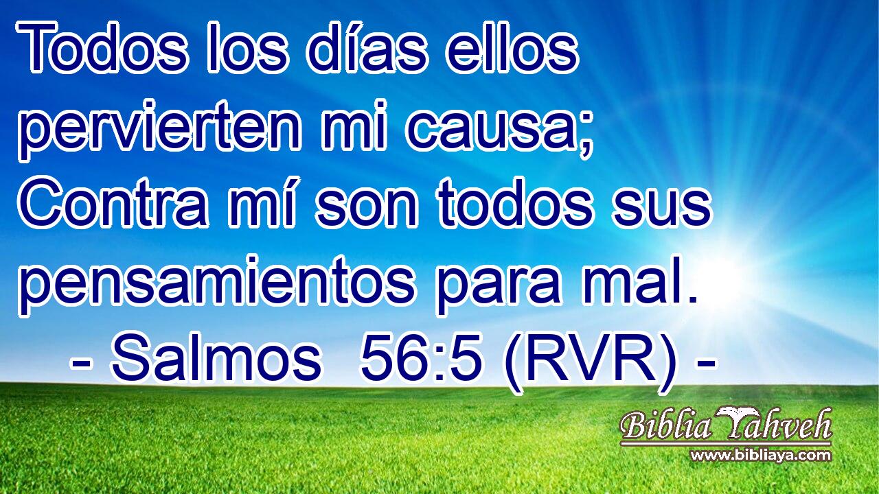 Todos los días ellos pervierten mi causa; Contra mí son todos sus pensamientos para mal.